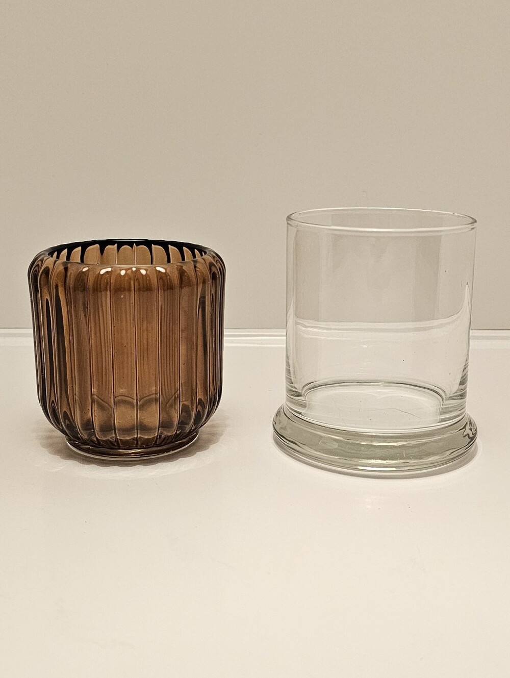 Set of 2: Glass Votive Candle Holders